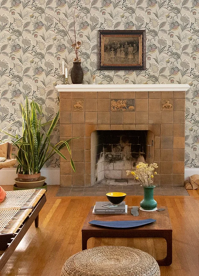 Brewster Home Fashions Bohemian Grey Jacobean Wallpaper - SKU 3125-72304