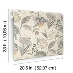 Brewster Home Fashions Bohemian Grey Jacobean Wallpaper - SKU 3125-72304