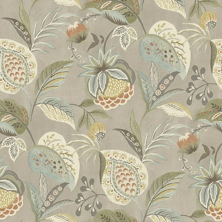 Brewster Home Fashions Bohemian Taupe Jacobean Wallpaper - SKU 3125-72301