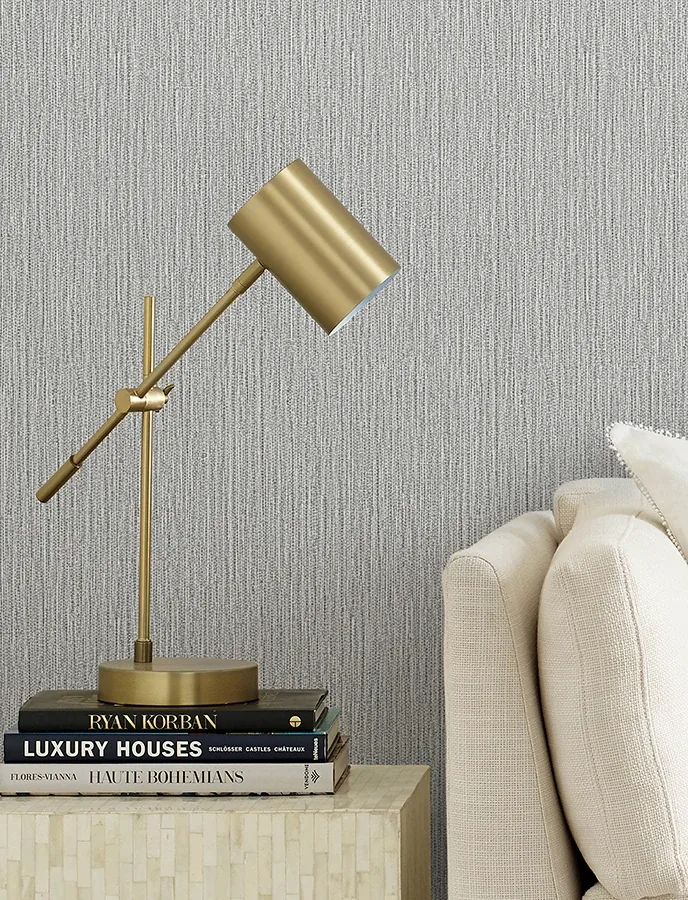 Brewster Home Fashions Bowman Charcoal Faux Linen Wallpaper - SKU 4144-9157