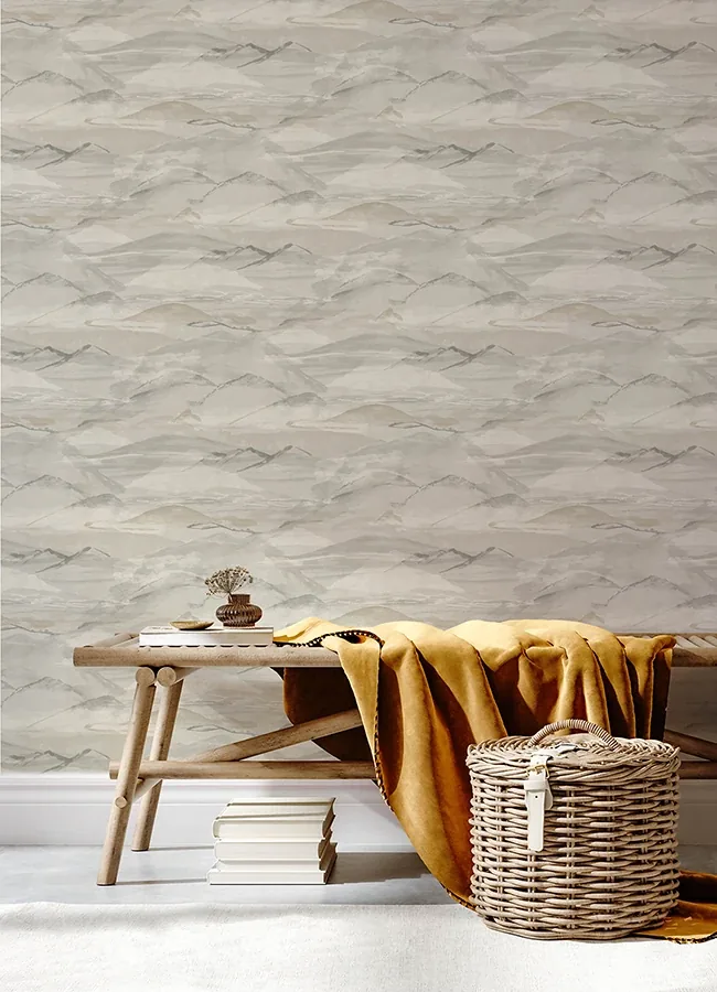 Brewster Home Fashions Bozeman Mountains Grey Wallpaper - SKU 4142-72626