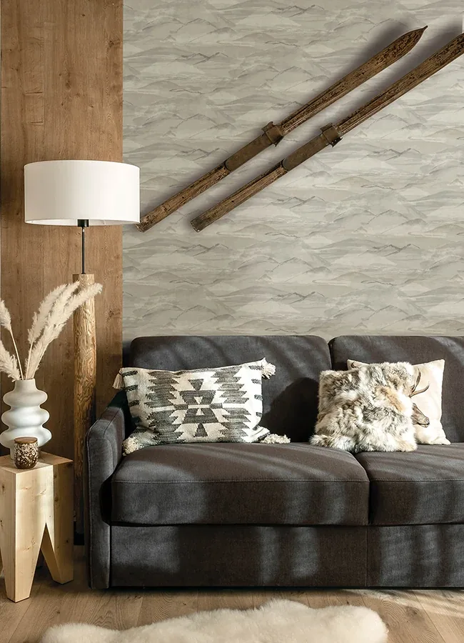 Brewster Home Fashions Bozeman Mountains Grey Wallpaper - SKU 4142-72626