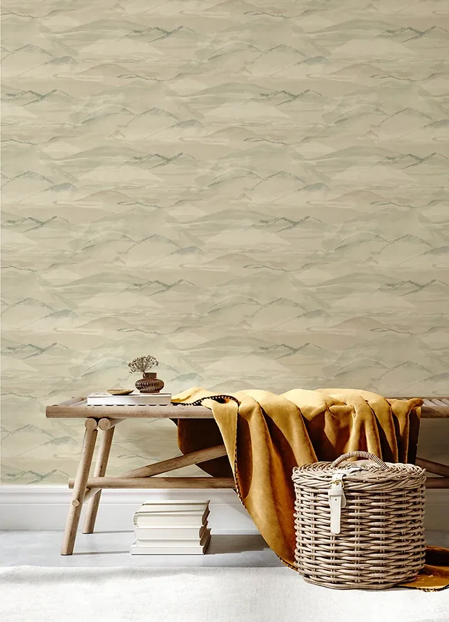 Brewster Home Fashions Bozeman Mountains Moss Wallpaper - SKU 4142-72624