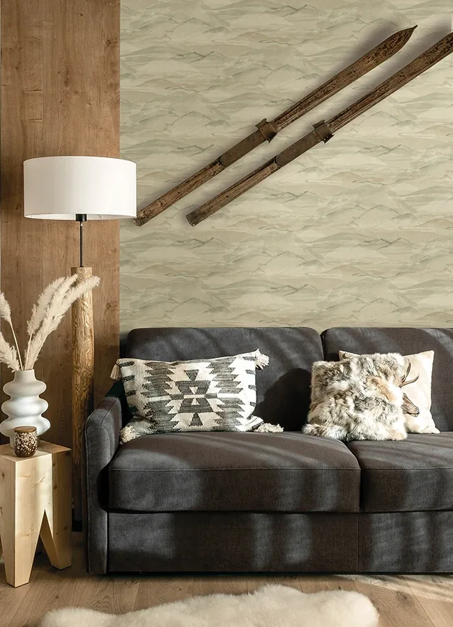 Brewster Home Fashions Bozeman Mountains Moss Wallpaper - SKU 4142-72624