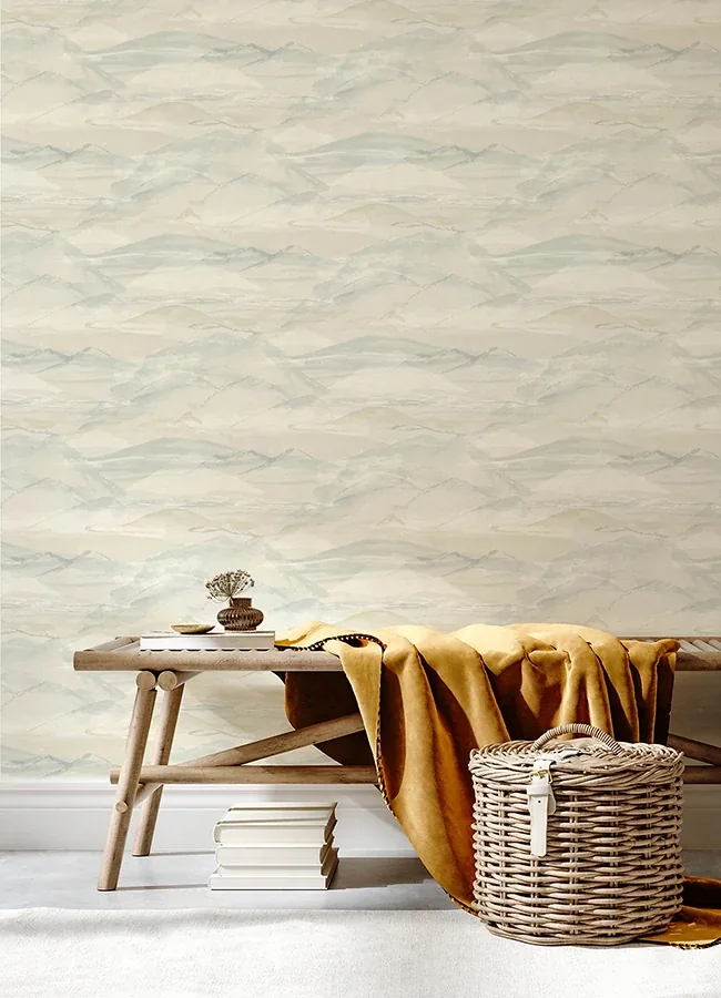 Brewster Home Fashions Bozeman Mountains Sky Blue Wallpaper - SKU 4142-72625