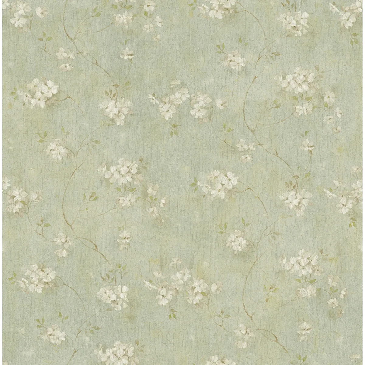 3123-44107 | Braham Aqua Floral Trail Wallpaper