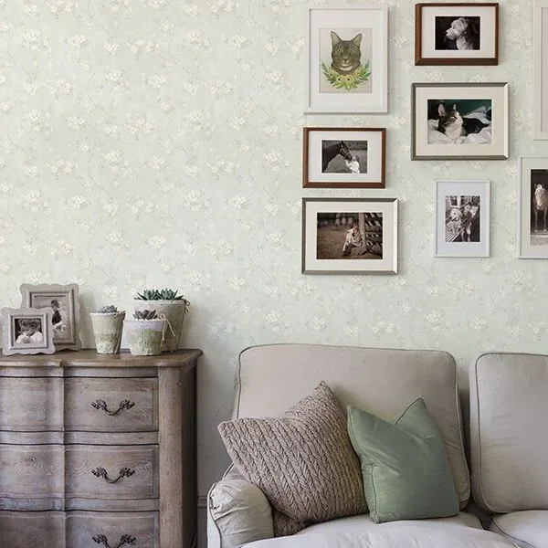 Brewster Home Fashions Braham Teal Floral Trail Wallpaper - SKU 3119-441013
