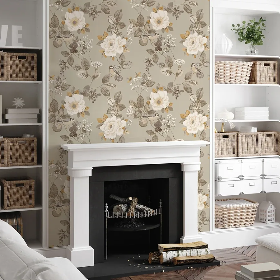 Brewster Home Fashions Bramble Beige Floral Wallpaper - SKU BG2301
