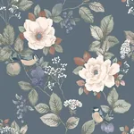 Brewster Home Fashions Bramble Blue Floral Wallpaper - SKU BG2300