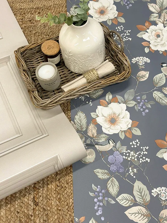 Brewster Home Fashions Bramble Blue Floral Wallpaper - SKU BG2300