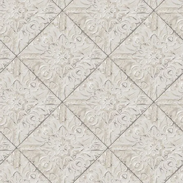 2904-13094 | Brandi Grey Tin Tile Wallpaper