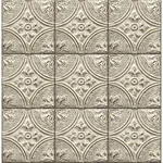 Brewster Home Fashions Brasserie White Tin Ceiling Tile Wallpaper - SKU 2767-23764