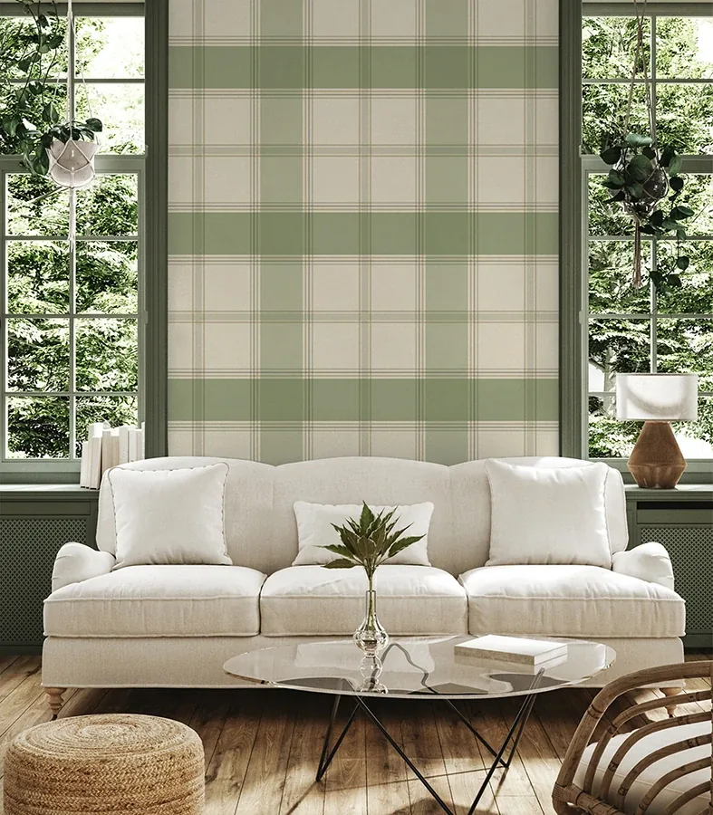 Brewster Home Fashions Braxton Green Check Wallpaper | Wallpaper Twins Brewster Home Fashions Braxton Green Check Wallpaper - SKU BG2305
