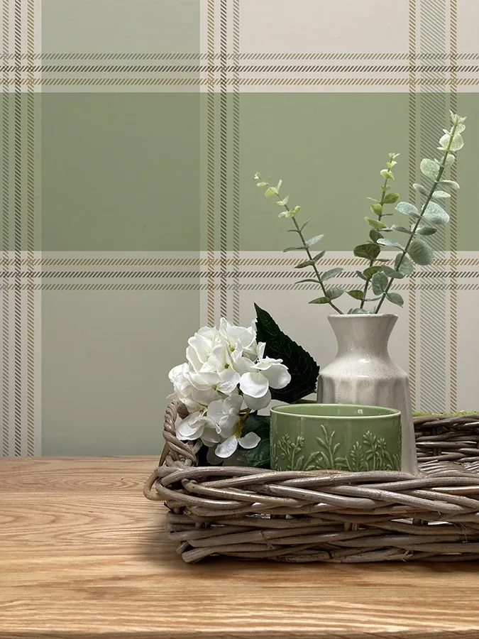 Brewster Home Fashions Braxton Green Check Wallpaper | Wallpaper Twins Brewster Home Fashions Braxton Green Check Wallpaper - SKU BG2305