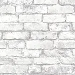 Brewster Home Fashions Brickwork Light Grey Exposed Brick Wallpaper - SKU 2604-21261