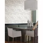 Brewster Home Fashions Brickwork Light Grey Exposed Brick Wallpaper - SKU 2604-21261