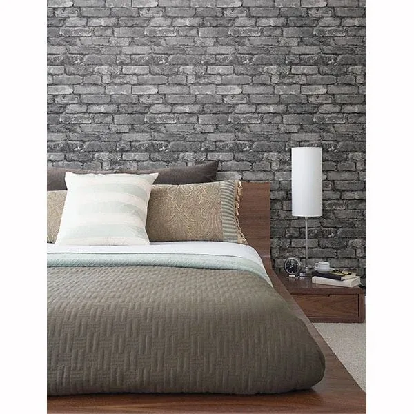 Brewster Home Fashions Brickwork Slate Exposed Brick Wallpaper - SKU 2604-21260