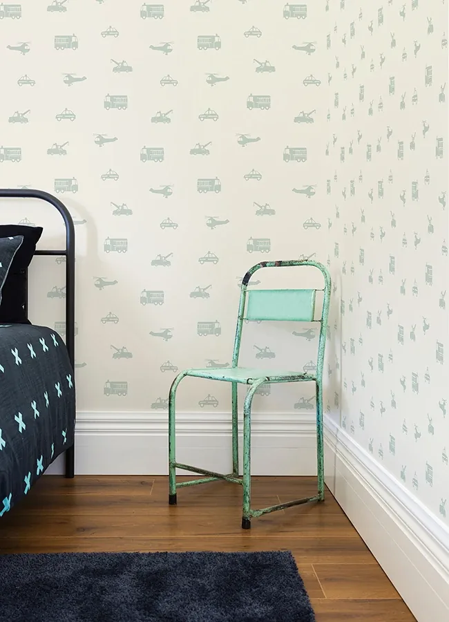 Brewster Home Fashions Briony Sage Vehicles Wallpaper | Wallpaper Twins Brewster Home Fashions Briony Sage Vehicles Wallpaper - SKU 4060-128856