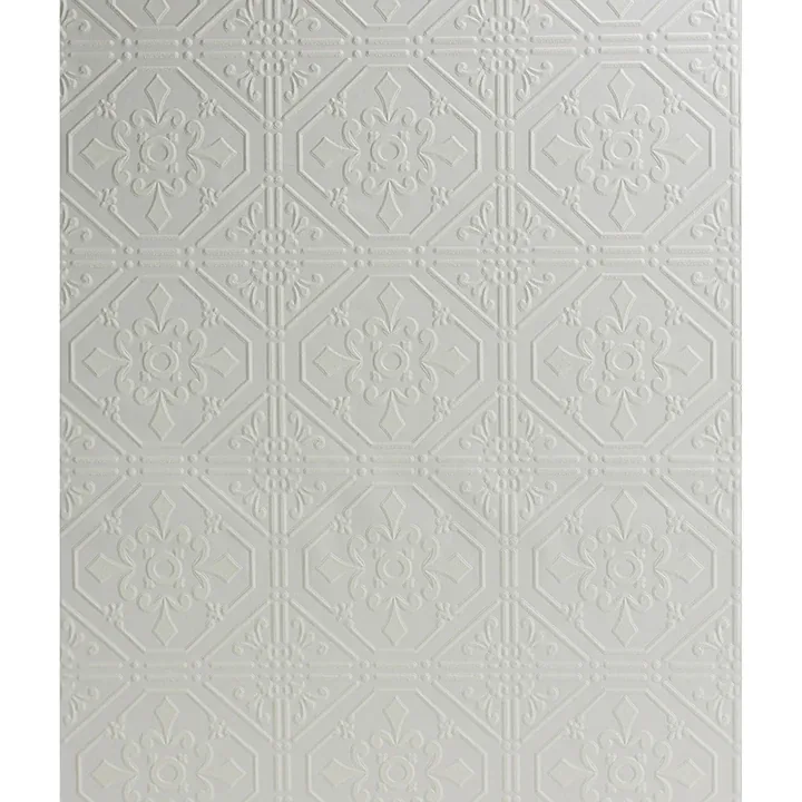 Brewster Home Fashions Brooklyn White Tin Paintable Wallpaper - SKU 4134-93996
