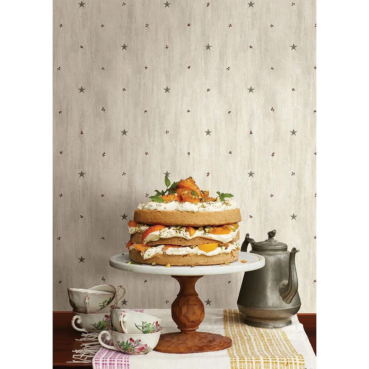 Brewster Home Fashions Bryndle Grey Barnstar & Sprigs Wallpaper - SKU CTR090611