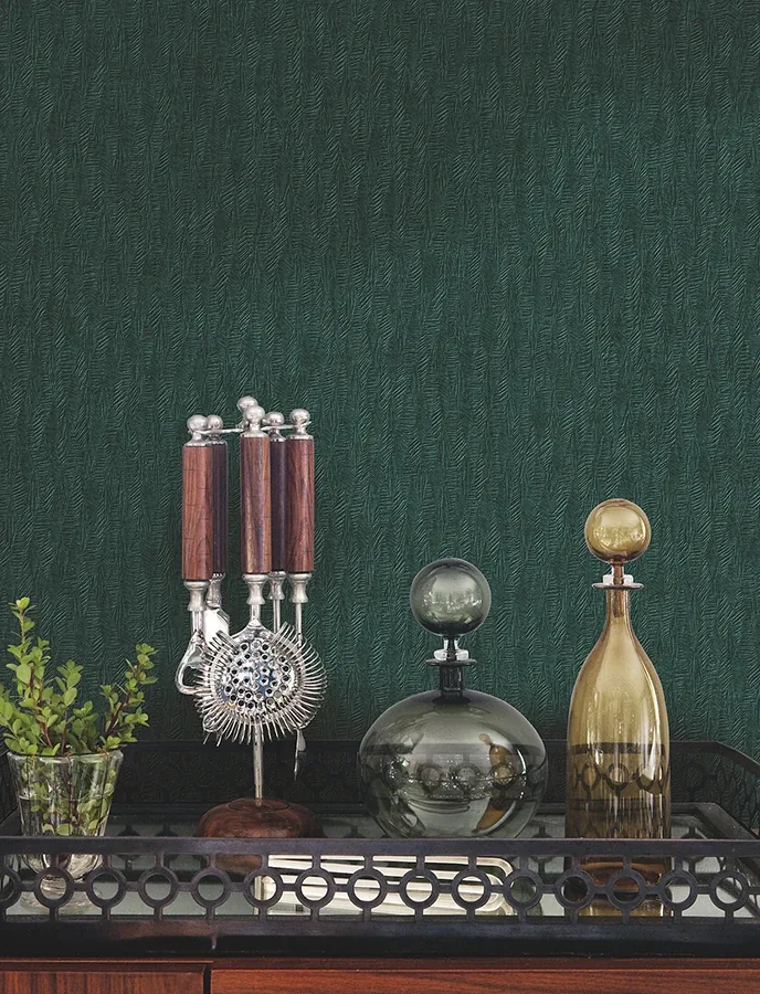 Brewster Home Fashions Bryson Evergreen Feathered Texture Wallpaper - SKU 4174-4656