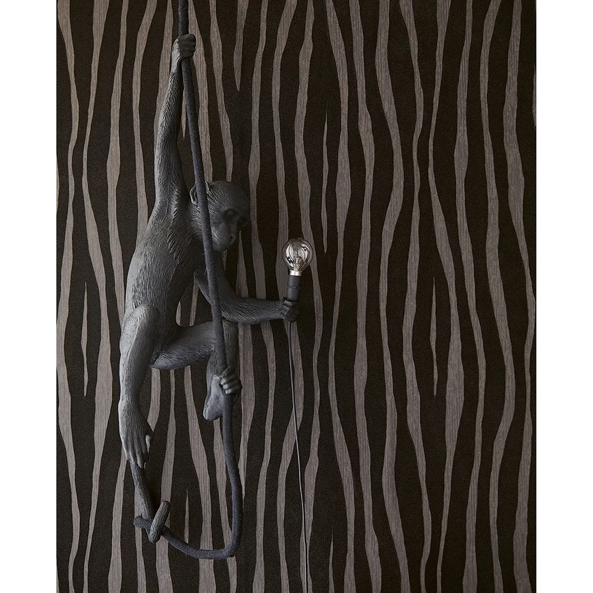 Brewster Home Fashions Burchell Black Coffee Zebra Flock Wallpaper - SKU 300551