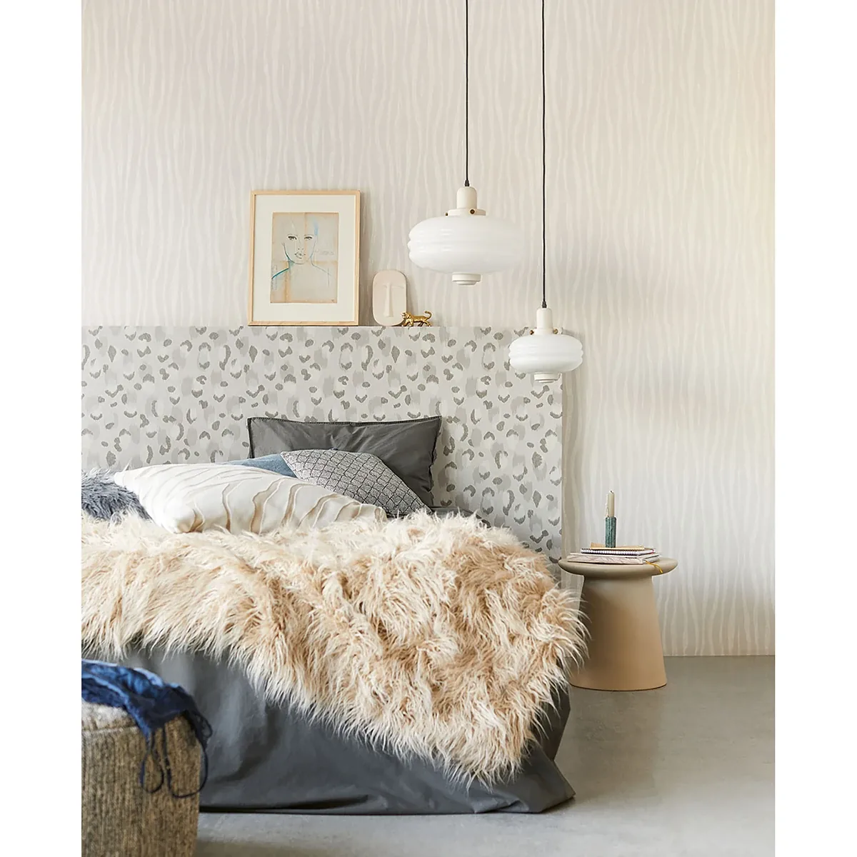 Brewster Home Fashions Burchell Bone White Zebra Grit Wallpaper - SKU 300552