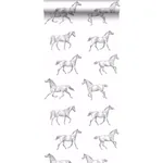 Brewster Home Fashions Burnett Off White Horses Wallpaper - SKU DD128807