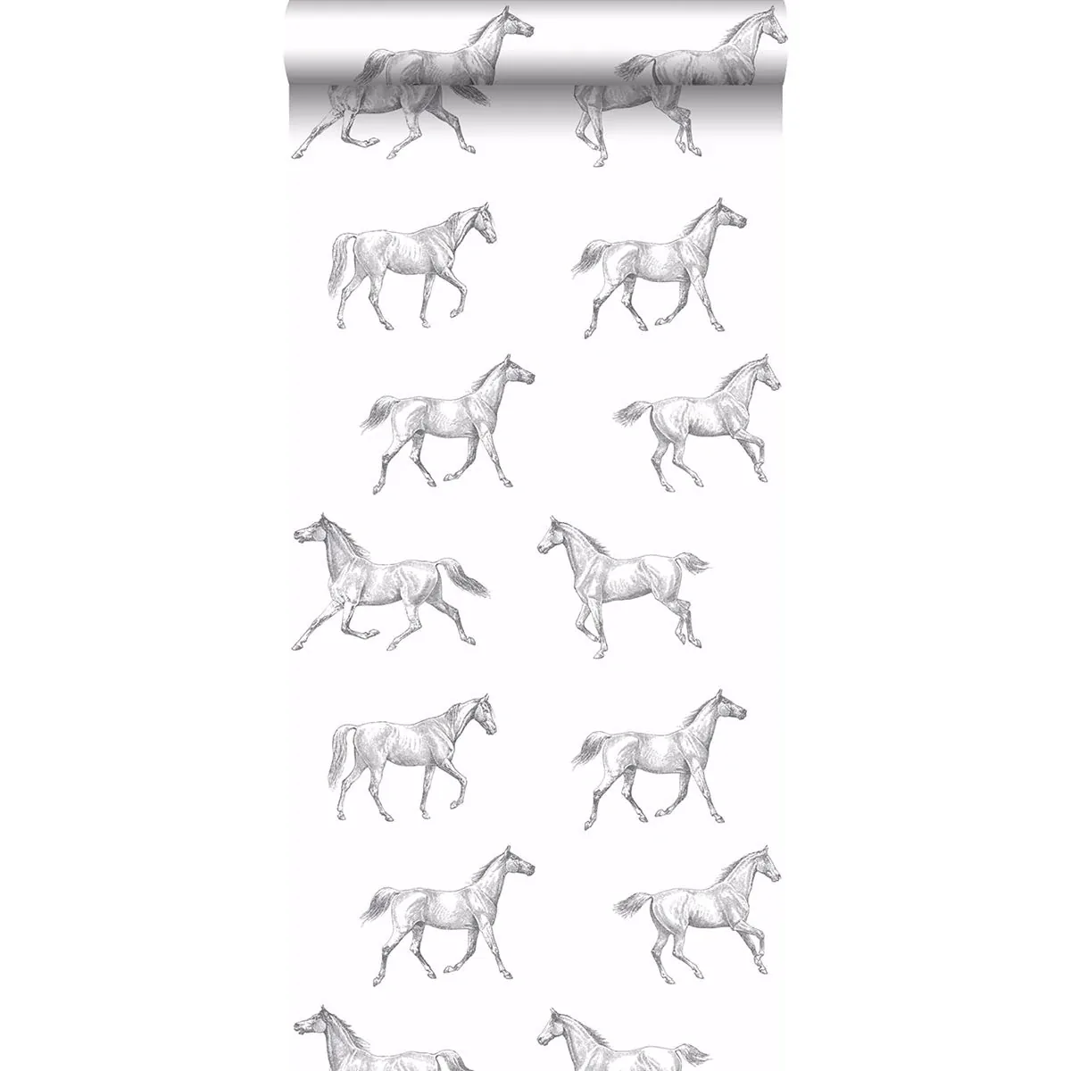 Brewster Home Fashions Burnett Off White Horses Wallpaper - SKU DD128807