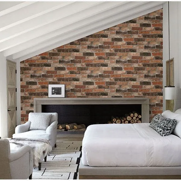 Brewster Home Fashions Bushwick Red Reclaimed Bricks Wallpaper - SKU 2766-22300
