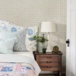 Brewster Home Fashions Button Block Light Grey Geometric Wallpaper - SKU 3125-72309