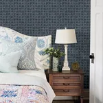 Brewster Home Fashions Button Block Navy Geometric Wallpaper - SKU 3125-72306