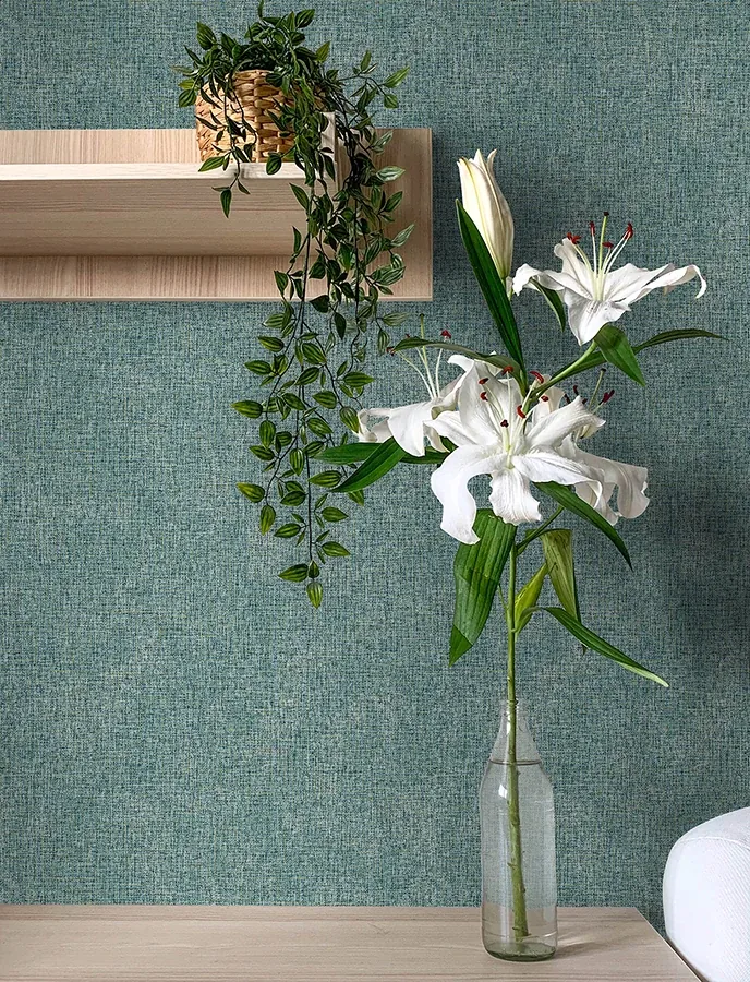 Brewster Home Fashions Buxton Blue Faux Weave Wallpaper - SKU 4144-9123