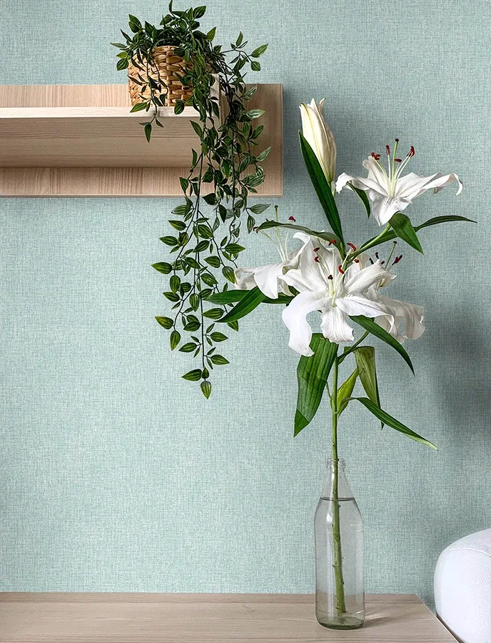 Brewster Home Fashions Buxton Light Blue Faux Weave Wallpaper - SKU 4144-9122