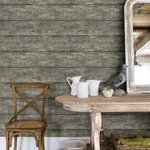 Brewster Home Fashions Cabin Charcoal Wood Planks Wallpaper - SKU 3124-13972