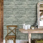 Brewster Home Fashions Cabin Teal Wood Planks Wallpaper - SKU 3124-13973