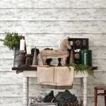 Brewster Home Fashions Cabin White Wood Planks Wallpaper - SKU 3124-13971