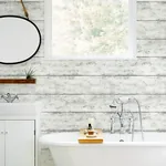 Brewster Home Fashions Cabin White Wood Planks Wallpaper - SKU 3124-13971