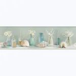 Brewster Home Fashions Cahoon Teal Vases Wallpaper - SKU 3120-53603B