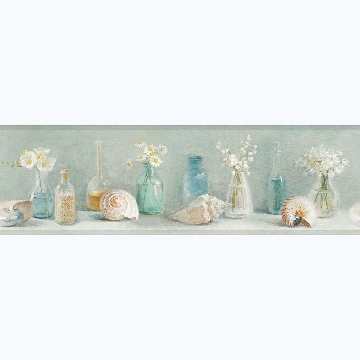 Brewster Home Fashions Cahoon Teal Vases Wallpaper - SKU 3120-53603B
