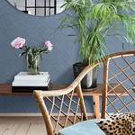 Brewster Home Fashions Caladesi Blue Linen Wallpaper - SKU 3120-13678
