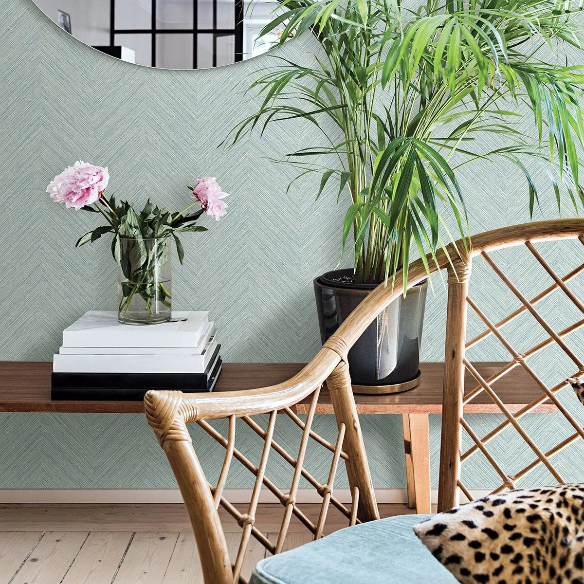 Brewster Home Fashions Caladesi Teal Faux Linen Wallpaper - SKU 3120-13672
