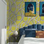 Brewster Home Fashions Calix Chartreuse Twisted Geo Wallpaper - SKU CEP50125W