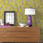 Brewster Home Fashions Calix Chartreuse Twisted Geo Wallpaper - SKU CEP50125W
