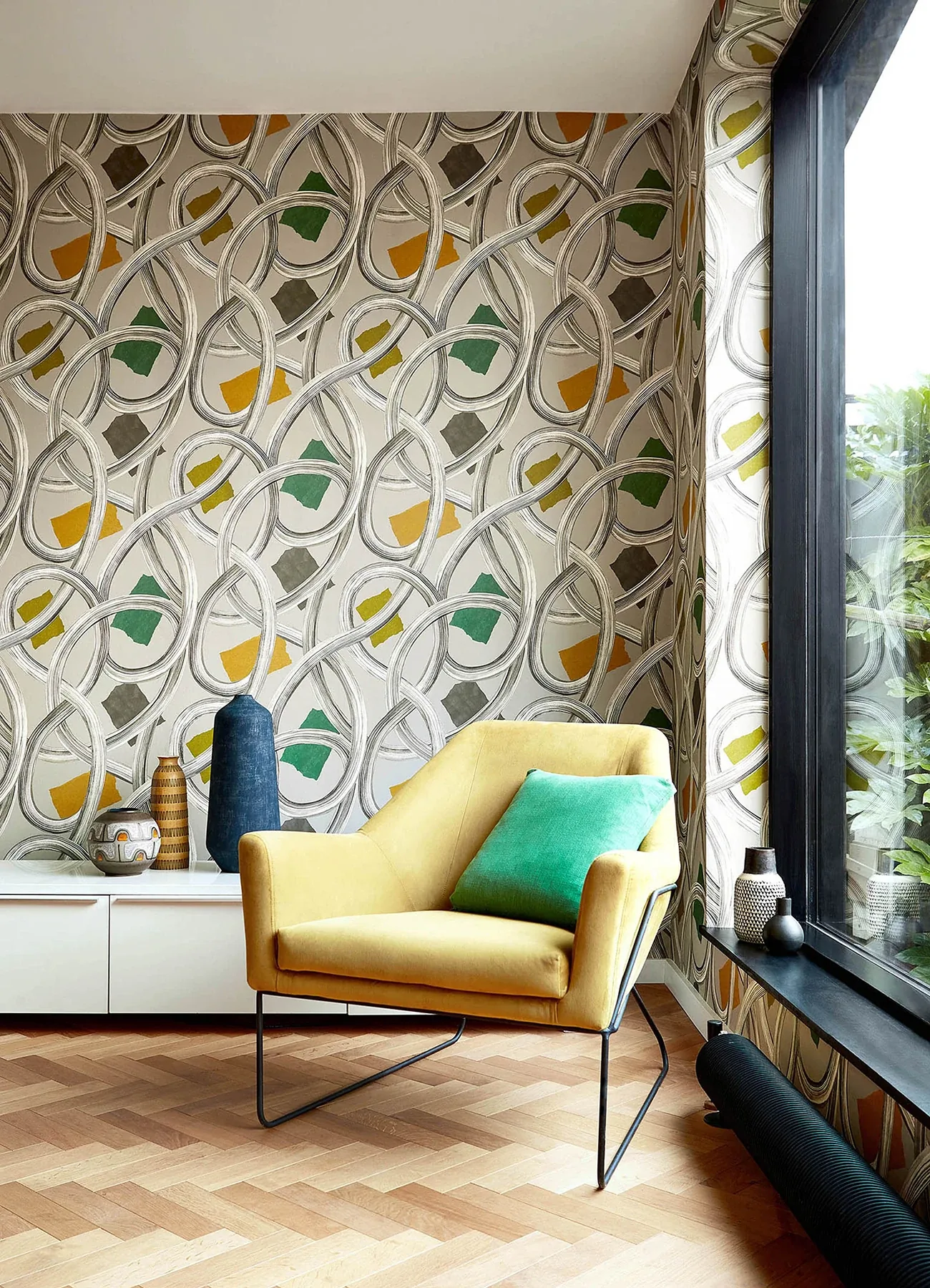 Brewster Home Fashions Calix Grey Twisted Geo Wallpaper - SKU CEP50128W