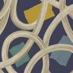 Brewster Home Fashions Calix Indigo Twisted Geo Wallpaper - SKU CEP50129W