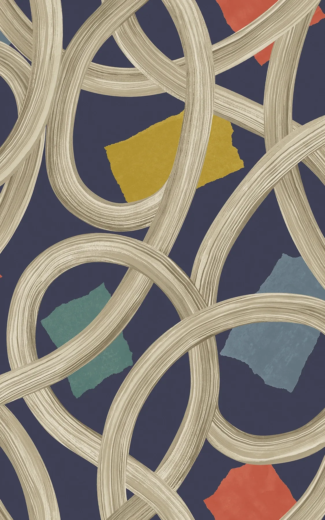 CEP50129W | Calix Indigo Twisted Geo Wallpaper