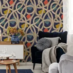 Brewster Home Fashions Calix Indigo Twisted Geo Wallpaper - SKU CEP50129W