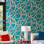 Brewster Home Fashions Calix Turquoise Twisted Geo Wallpaper - SKU CEP50124W