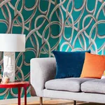 Brewster Home Fashions Calix Turquoise Twisted Geo Wallpaper - SKU CEP50124W